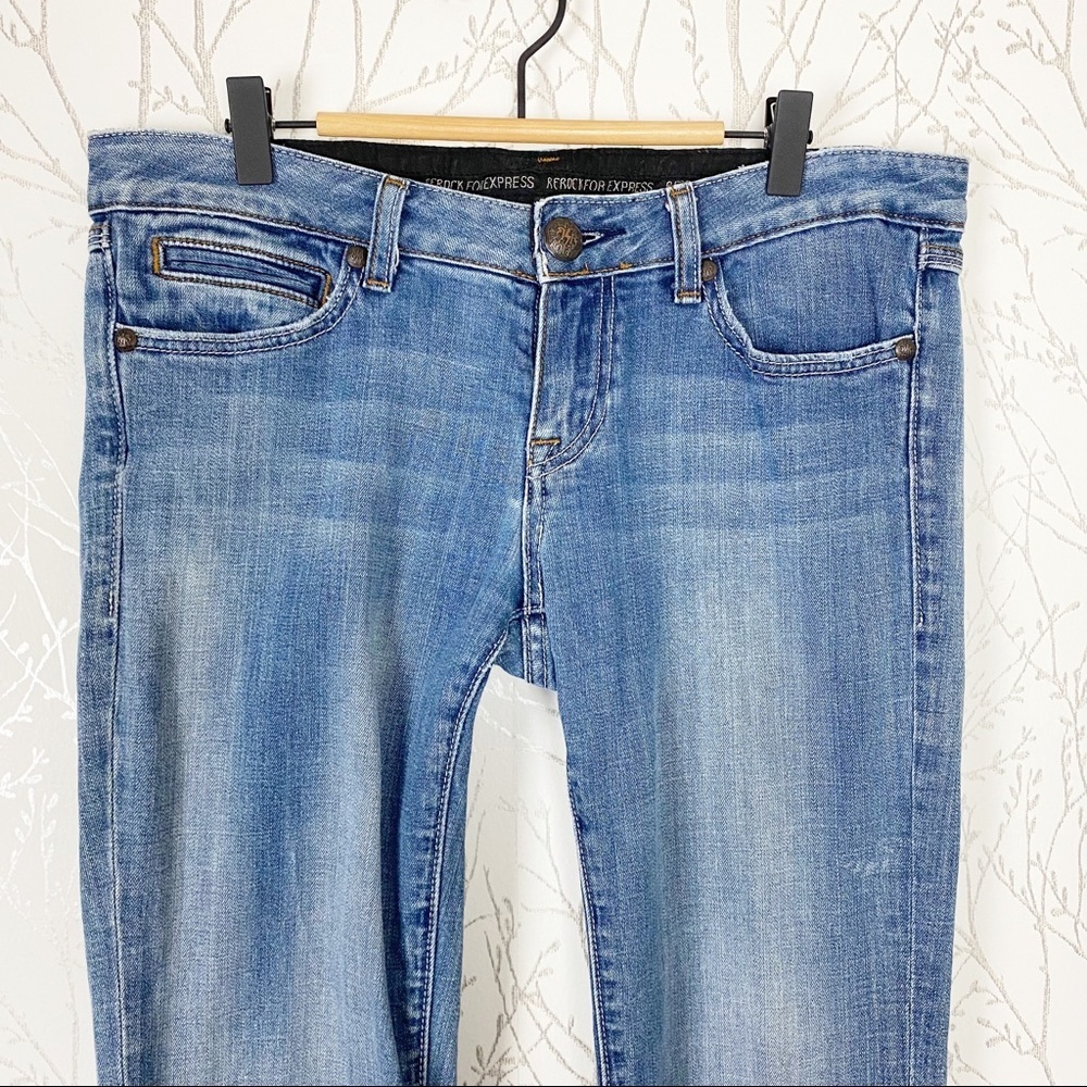 REROCK for EXPRESS Bootcut Raw Hem Ankle Jeans Size 8 - Picture 3 of 14